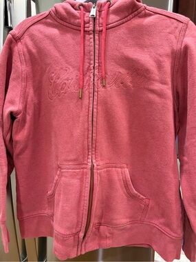 Carhartt Hooded Zip Sweatshirt in Dusty Rose Pink